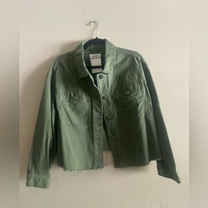 Old Navy Sage Green Jean Crop Jacket Size L NWT